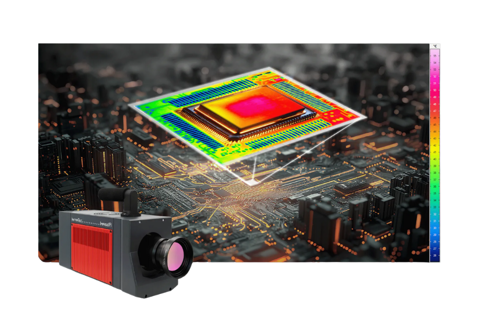 InfraTec ImageIR 12300 midwave infrared camera front angle view