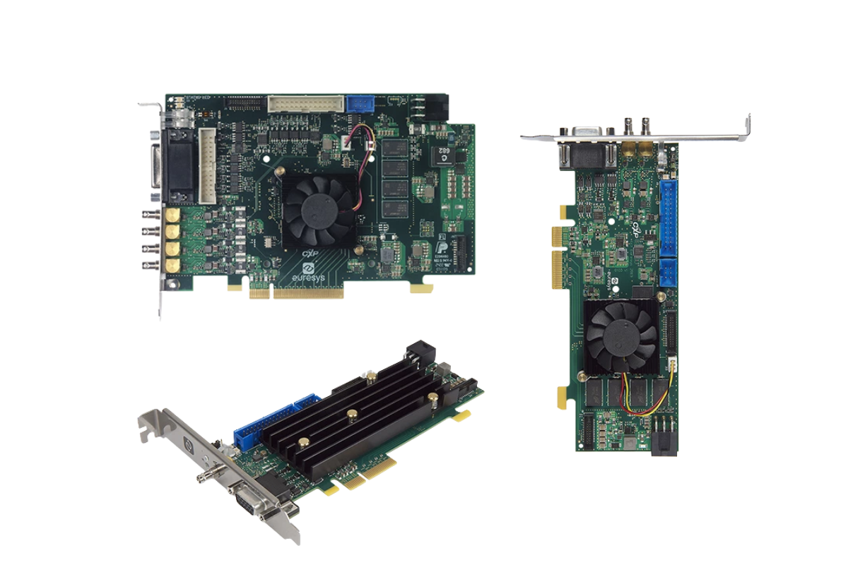 Euresys CoaXPress CXP-12 frame grabbers at different angles
