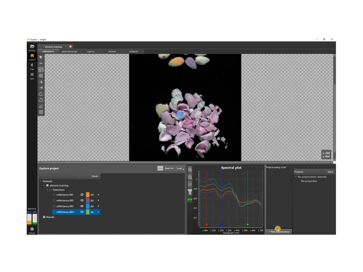 SpecimINSIGHT graphical user interface showing exploration and analysis tools