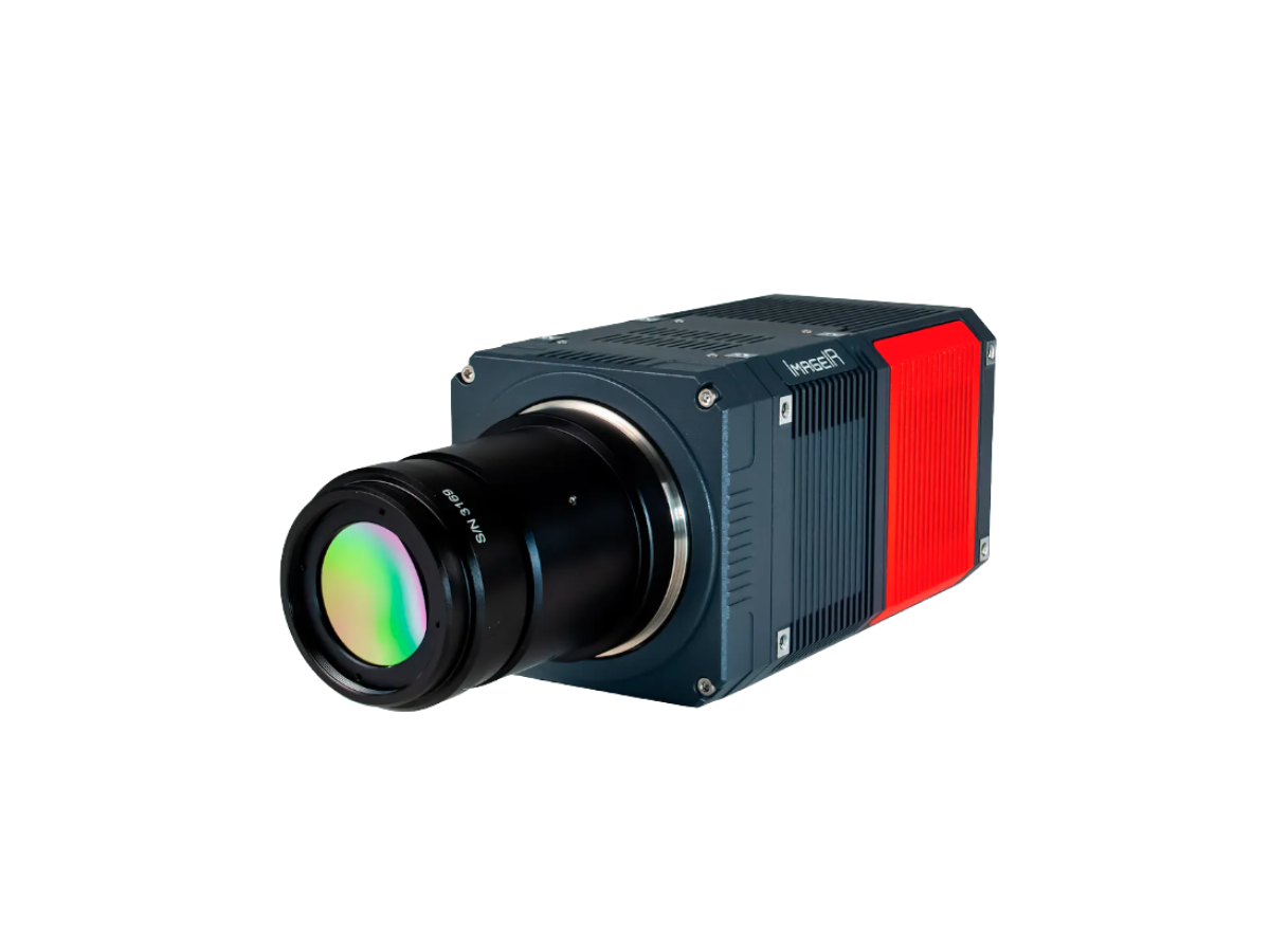 InfraTec ImageIR 6300 camera side view with mounted objective lens
