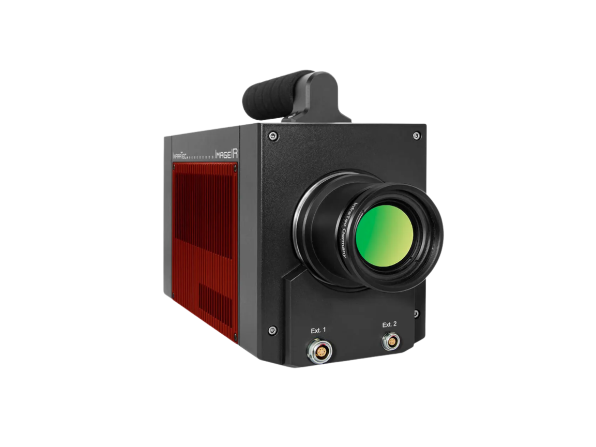 InfraTec ImageIR 9400 hs camera with mounted lens, side view