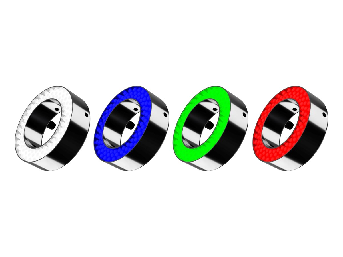 GWI 4 inch ring lights in white, blue, green and red