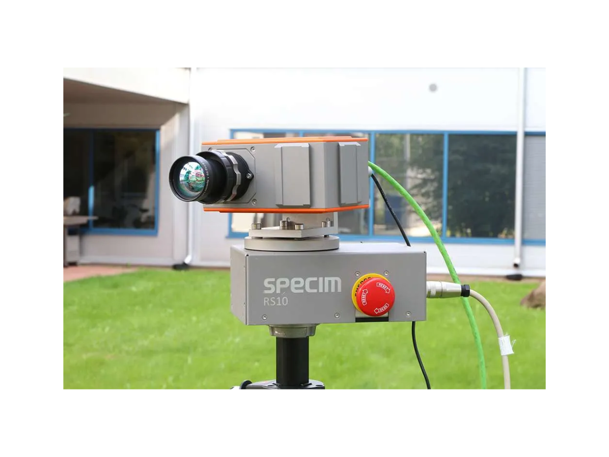 Specim FX10 camera mounted on RS10 rotary scanner and tripod imaging outdoors