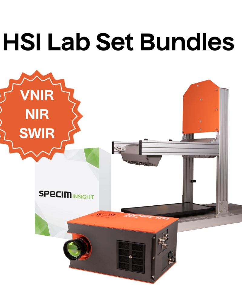 LabScanner 40x20 with Specim INSIGHT and Specim SX25 camera, title reading HSI Lab Set Bundles