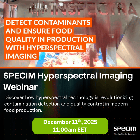 Specim webinar image for hyperspectral imaging in food production and quality control